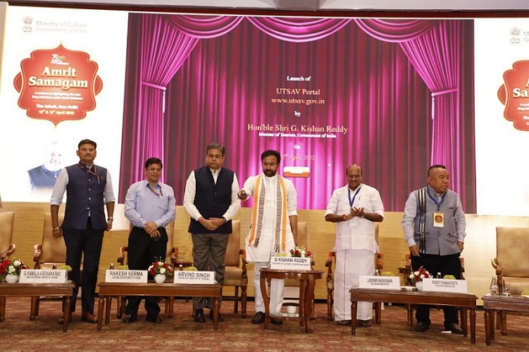 Shri G. Kishan Reddy launches the Utsav Portal at the inaugural day of Amrit Samagam Conference