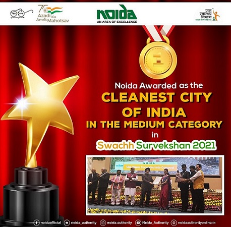 NOIDA RANKED INDIA’S CLEANEST MEDIUM CITY