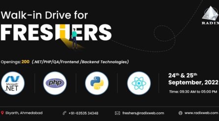 Radixweb Announces Mega Walk-in Drive: Reveals 200 Tech Fresher Positions