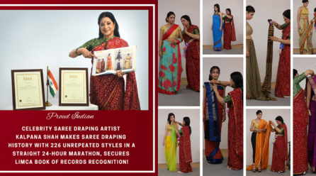 Stylist Kalpana Shah from Mumbai Performs Marathon Saree Draping for Straight 24 Hours in 226 Different Styles Enters Limca Book Records