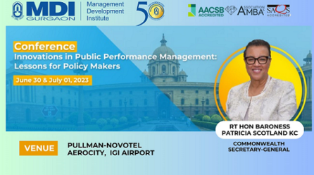 Innovations in Public Performance Management: for Policy Makers. Conference organized by MDI Gurgaon